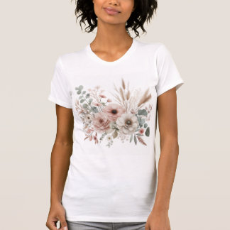 Watercolor pastel flowers flowers in Candy Land T-Shirt