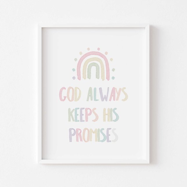 Watercolor pastel God keep his promises poster (Creator Uploaded)