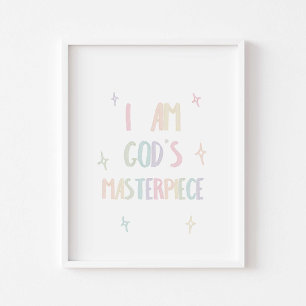 Watercolor pastel God's masterpiece poster