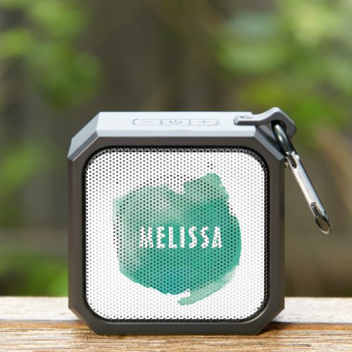 Watercolor Pastel Green Circle Tag Personalized  Bluetooth Speaker