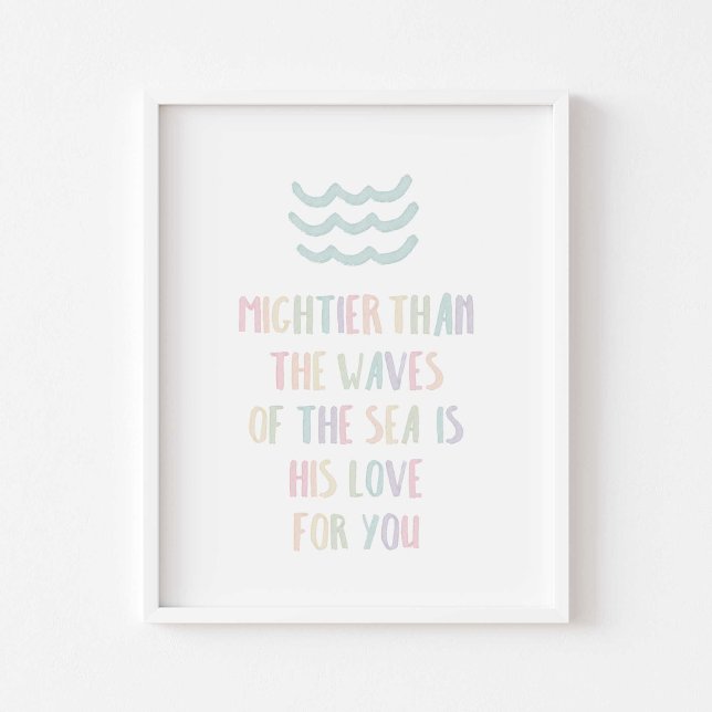 Watercolor pastel Mightier than waves poster (Creator Uploaded)