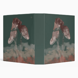 Watercolor Pastel Mushroom 3 Ring Binder