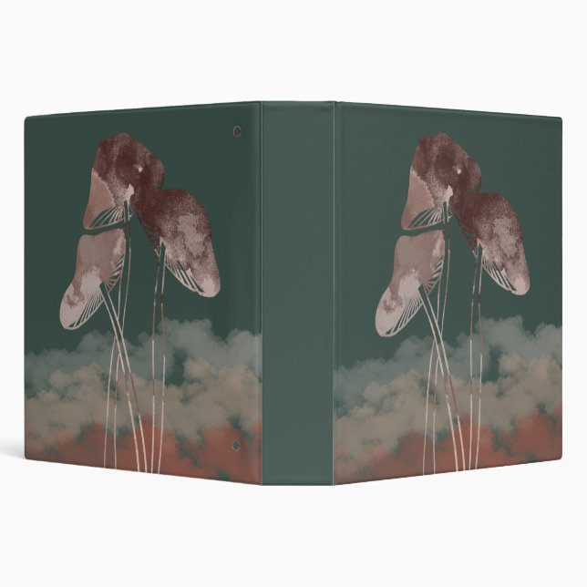 Watercolor Pastel Mushroom 3 Ring Binder (Background)