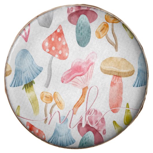 Watercolor Pastel Mushrooms Chocolate Covered Oreo (Front)