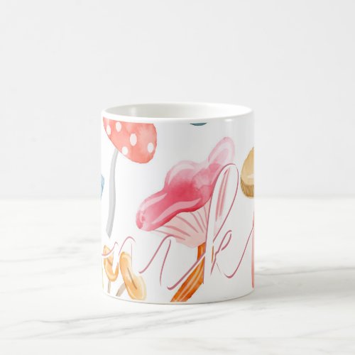  Watercolor Pastel Mushrooms Coffee Mug