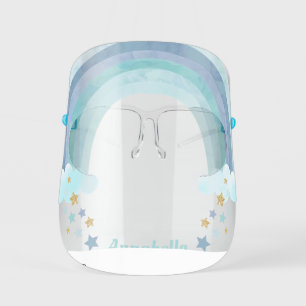 Watercolor Pastel Muted Rainbow Personalized Kids' Face Shield