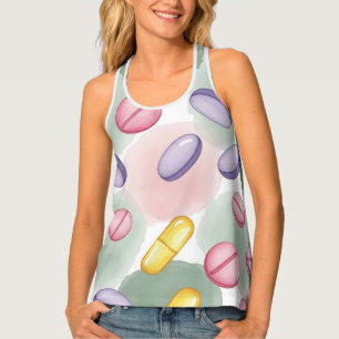 Watercolor Pastel Pills Pharmacy Tank Top Shirt