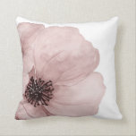 Watercolor Pastel Pink Poppy Throw Pillow<br><div class="desc">Watercolor Pastel Pink Poppy on a White Throw Pillow.</div>