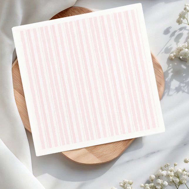 Watercolor Pastel Pink Stripe Pattern  Napkins (Creator Uploaded)