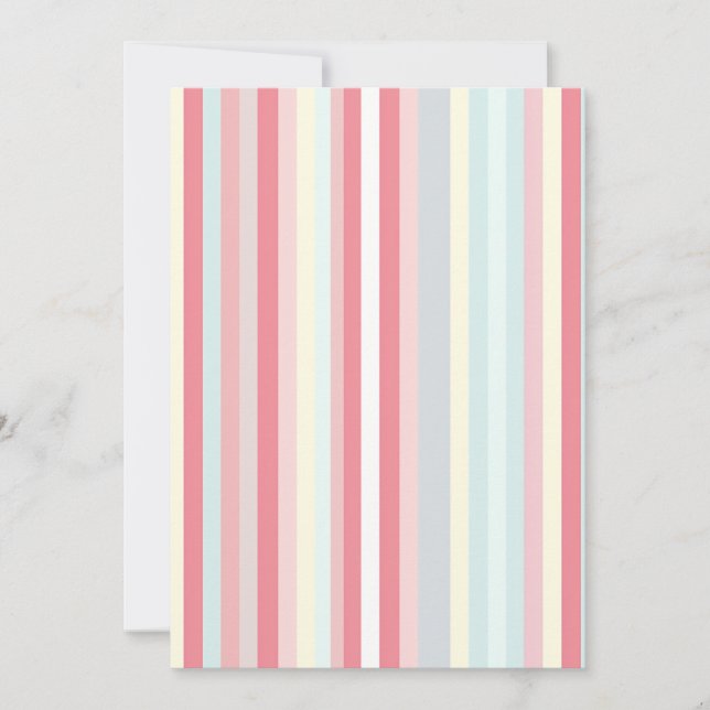 Watercolor Pastel Pink Xmas Candy Cane Pattern Holiday Card (Front)