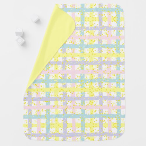 Watercolor Pastel Plaid Baby Blanket