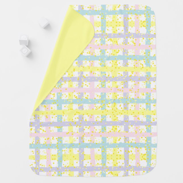 Watercolor Pastel Plaid Baby Blanket (In Situ)