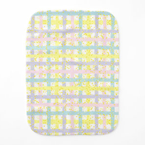 Watercolor Pastel Plaid Baby Burp Cloth