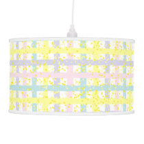 Watercolor Pastel Plaid Ceiling Lamp