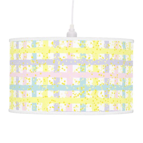 Watercolor Pastel Plaid Ceiling Lamp