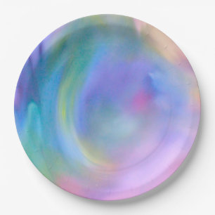 Watercolor Pastel Rainbow - All Options Paper Plates