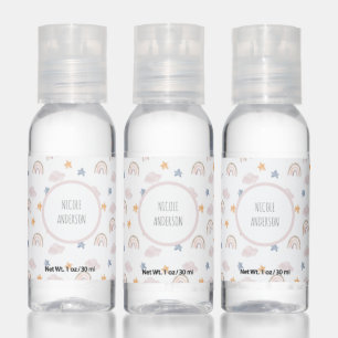 Watercolor Pastel Rainbow Cloud Stars Hand Sanitizer