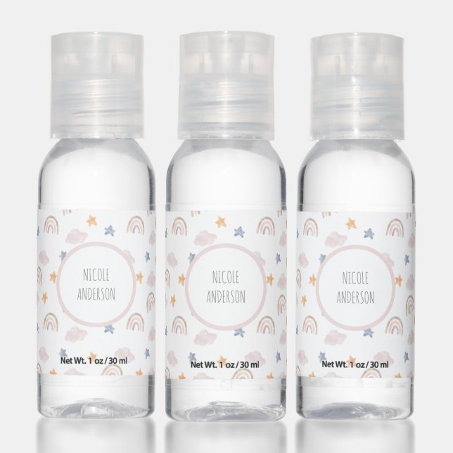 Watercolor Pastel Rainbow Cloud Stars Hand Sanitizer (Set)
