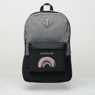 Watercolor Pastel Rainbow Custom Name School Port Authority® Backpack