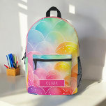 Watercolor Pastel Rainbow Cute Monogram Printed Backpack<br><div class="desc">Brighten your child's day with the Watercolor Pastel Rainbow Cute Monogram Printed Backpack. This charming backpack features a beautiful watercolor pastel rainbow design with fluffy clouds, customizable with your child's monogram for a personal touch. Made from durable materials, it includes spacious compartments and sturdy zippers, perfect for school, daycare, or...</div>