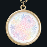 *~*  Watercolor Pastel Rainbow Mandala Spiritual Gold Plated Necklace<br><div class="desc">GOLD PLATED MANDALA PASTEL NECKLACE - For Healers , Healing , Energy Healing * Energy Enhanced Gift Card - Watercolor Healer Healing Beautiful RAINBOW PASTEL SIMPLE MINIMAL MANDALA soft gentle Esoteric Spiritual Metaphysical New Age GOLD PLATED PASTEL MANDALA NECKLACE This softly powerful MANDALA design will work well for branding business...</div>