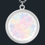 *~*  Watercolor Pastel Rainbow Mandala Spiritual Silver Plated Necklace<br><div class="desc">JEWELRY WITH INTENTION (R) Round SILVER PLATED MANDALA PASTEL NECKLACE - For Healers , Healing , Energy Healing * Energy Enhanced Gift Card - Watercolor Healer Healing Beautiful RAINBOW PASTEL SIMPLE MINIMAL MANDALA soft gentle Esoteric Spiritual Metaphysical New Age GOLD PLATED PASTEL MANDALA NECKLACE This softly powerful MANDALA design will...</div>