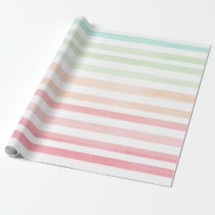 Watercolor Pastel Rainbow Striped Paper 2