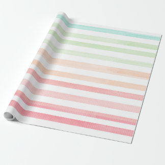 Watercolor Pastel Rainbow Striped Paper 2