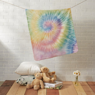 Watercolor Pastel Rainbow Tie Dye  Baby Blanket