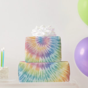 Watercolor Pastel Rainbow Tie Dye  Wrapping Paper