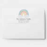 Watercolor pastel rainbow white envelopes 5x7 card