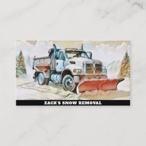  Watercolor Pastel Snow Removal Snow Truck AP74 Business Card