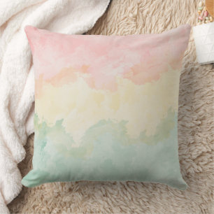 Watercolor Pastel Soft Colors Throw Pillow