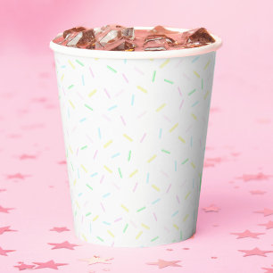 Watercolor Pastel Sprinkle Party Paper Cups