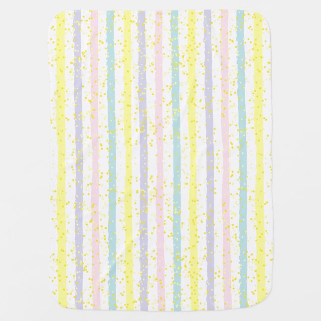 Watercolor Pastel Stripes  Baby Blanket (Front)