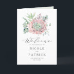 Watercolor Pastel Succulents Bouquet Wedding Program<br><div class="desc">Share the wedding details with your family and friends with these customizable wedding program booklets. It features a watercolour illustration of a pastel pink and green succulent bouquet. Personalize by adding your details. These boho wedding programs are perfect for summer weddings.</div>
