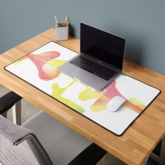 Watercolor Pastel Swirl Trumpet Desk Mats