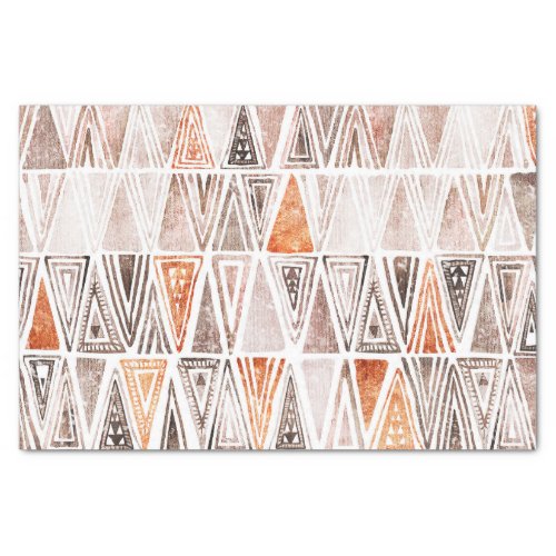 Watercolor Pastel Terracotta Tribal Triangles  Tissue Paper