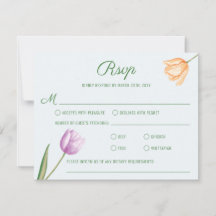 Watercolor Pastel Tulip Flowers Spring Wedding