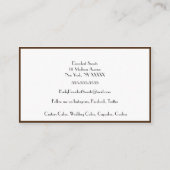 Watercolor Pastry Chef Cheesecake Business Card (Back)