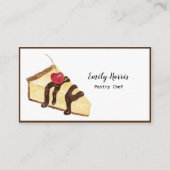 Watercolor Pastry Chef Cheesecake Business Card (Front)