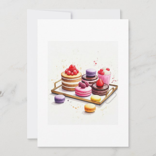 watercolor pastrys invitation (Front)