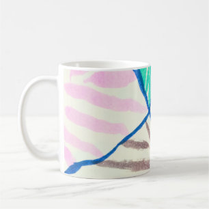 Watercolor patchwork: dirty painting style. coffee mug