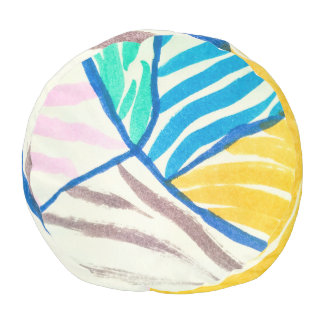 Watercolor patchwork: dirty painting style. pouf