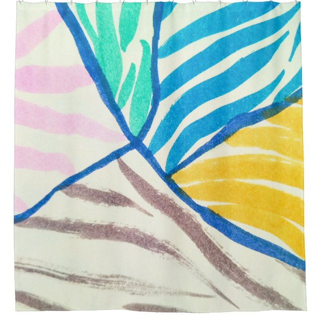 Watercolor patchwork: dirty painting style. shower curtain (Front)