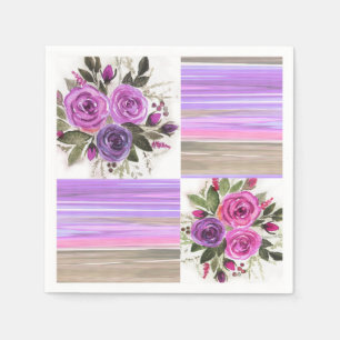 Watercolor . Patchwork . Paper Napkins