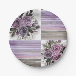 Watercolor . Patchwork . Paper Plates