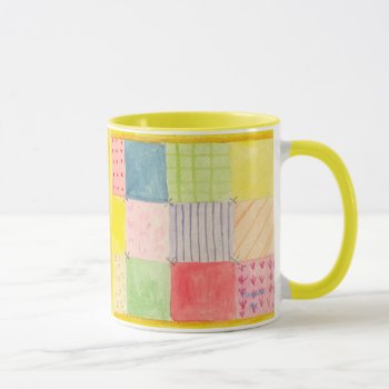Watercolor Patchwork Quilt Mug by Mousefx at Zazzle
