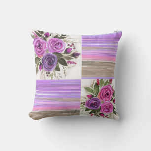 Watercolor . Patchwork . Throw Pillow