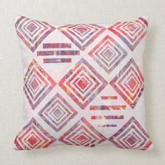 Watercolor Patchwork With White Pillow by KCS